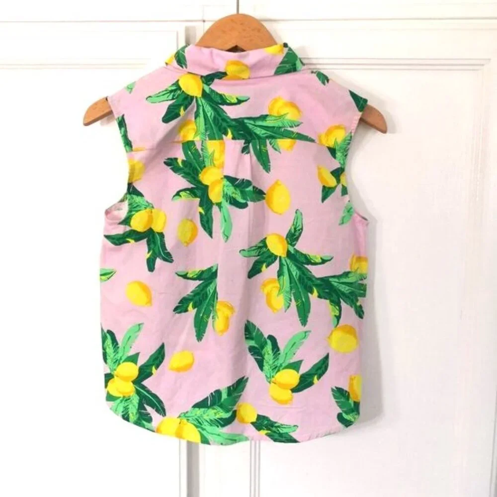Crew Cuts Girls' Lemon Dress And Sleeveless Tie-front Button-up Top Set- 2 Piece - Picture 11 of 11